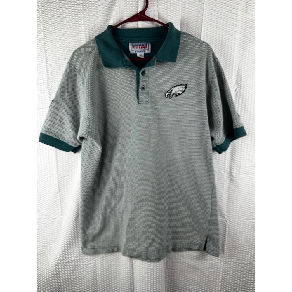Vintage Philadelphia Eagles NFL Pro Line Starter Green polo shirt‎ size MEDIUM